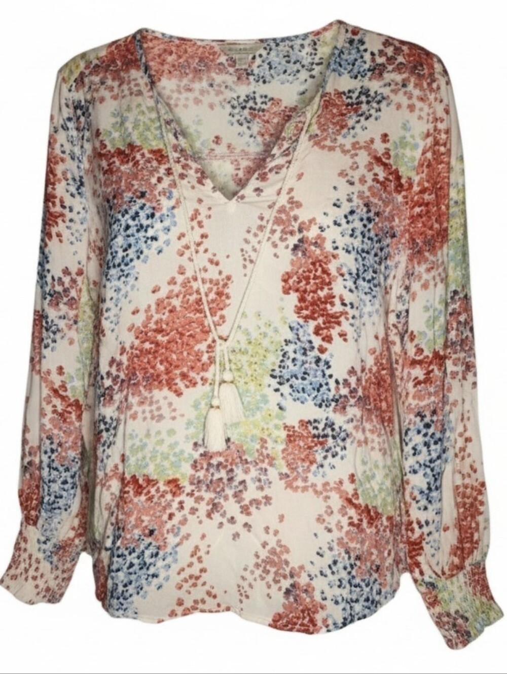 LUCKY BRAND | Cottagecore Soft Girl Multicolor Floral Boho Coquette Blouse | 1X